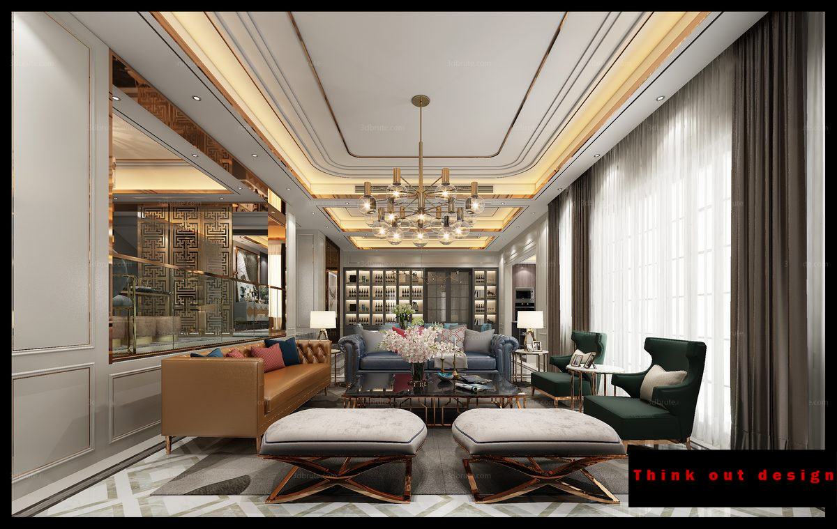 Living room 3d model - European Style collections Vol 2