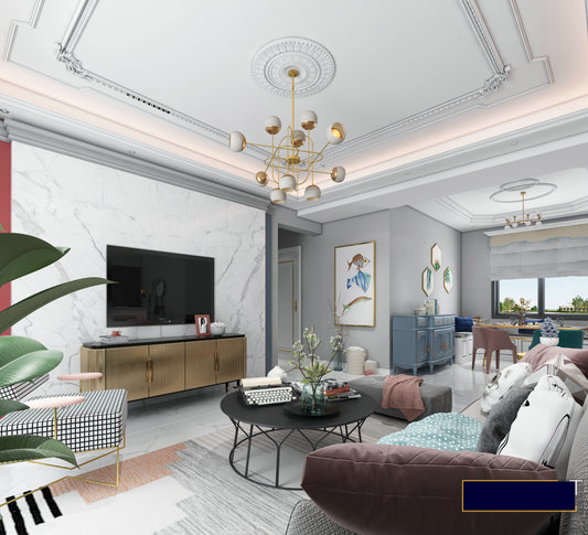 005 Living room Nordic style 3d model