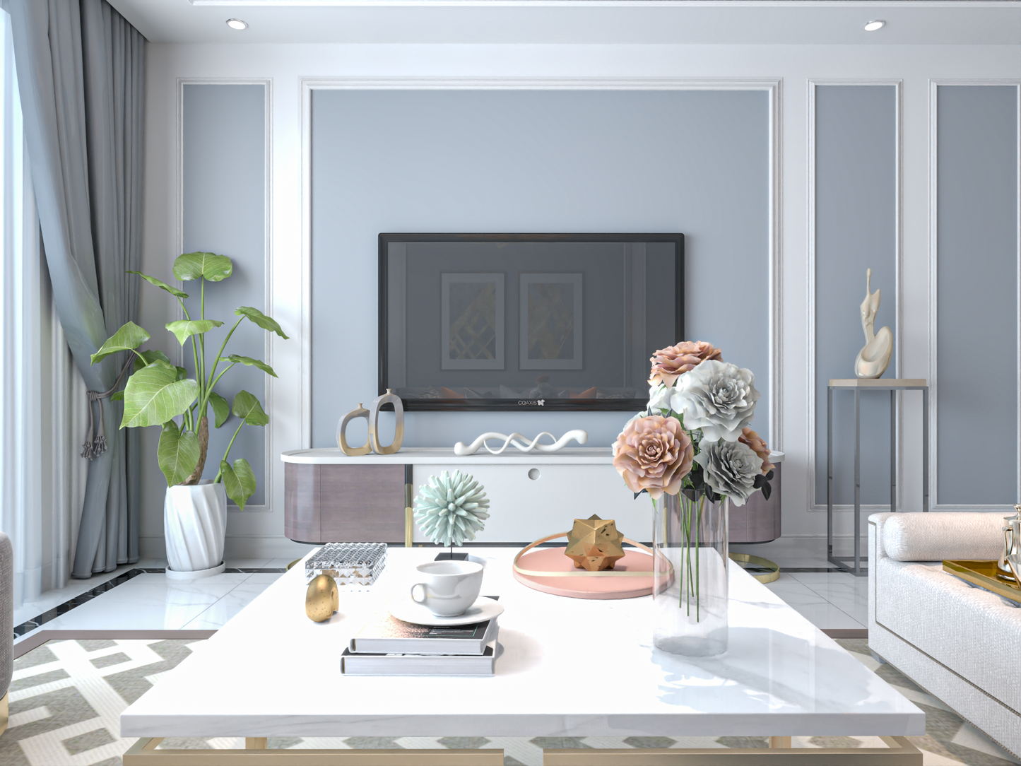 Living room Classic style 3d model 013