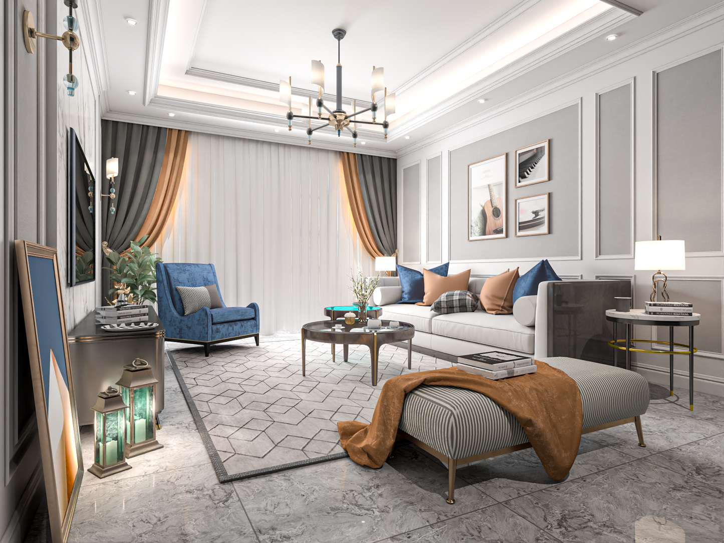 Living room 3d model - classic style collections Vol 12