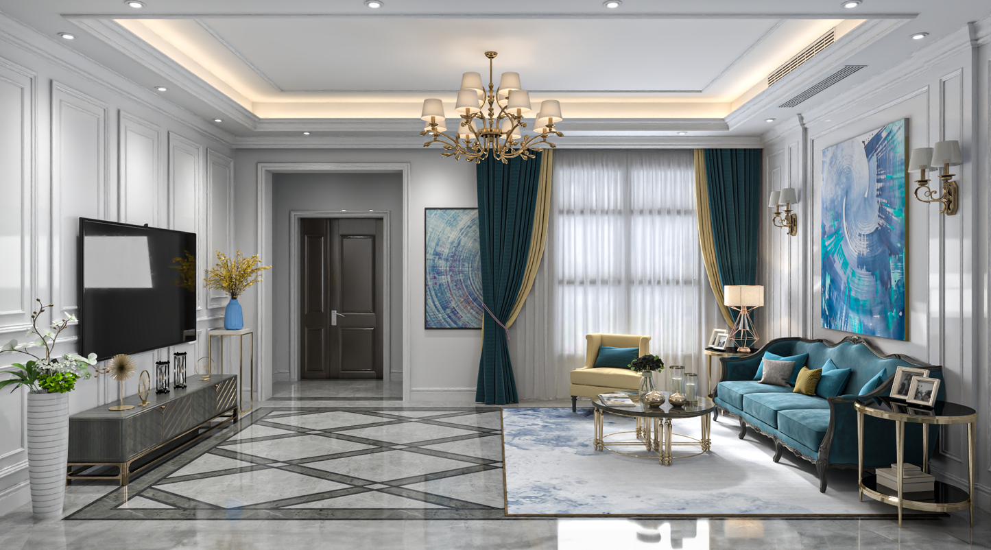 Living room Classic style 3d model 016