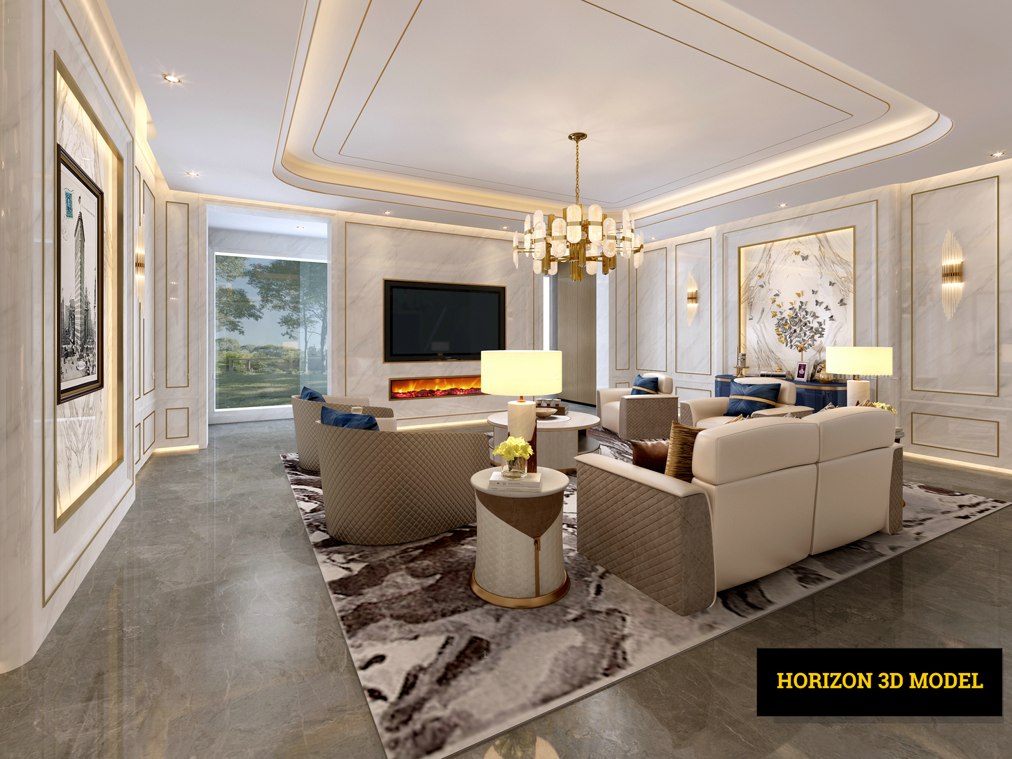 Living room 3d model - European Style collections Vol 2