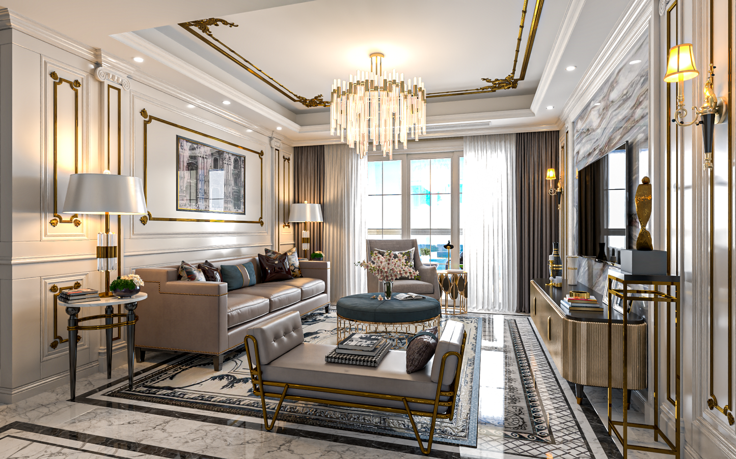 Living room 3d model - classic style collections Vol 12