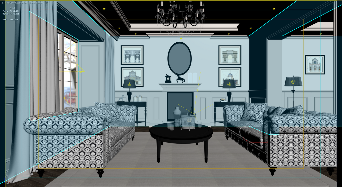 Living room Classic style 3d model 024