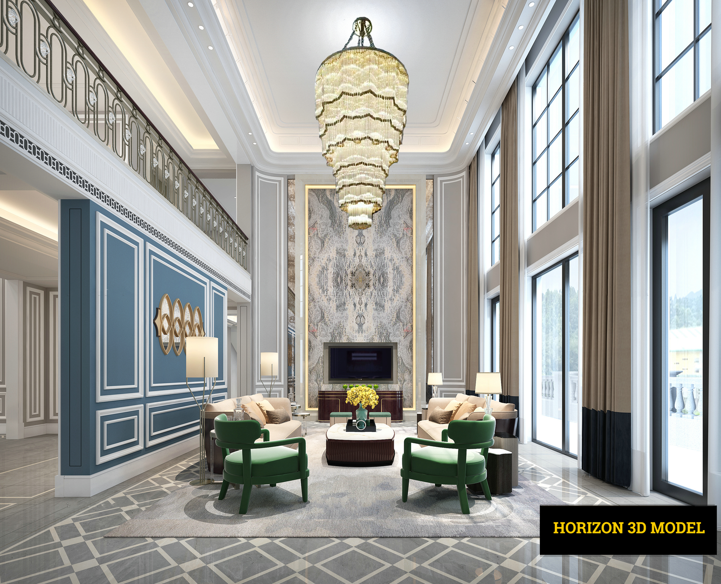 Living room 3d model - European Style collections Vol 2