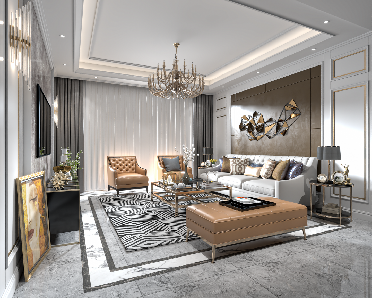 Living room 3d model - classic style collections Vol 13