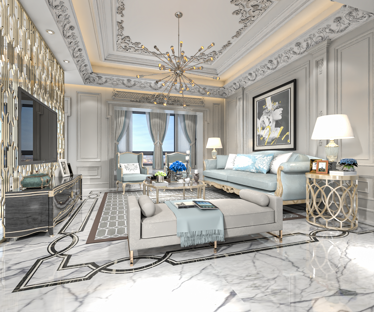 Living room 3d model - classic style collections Vol 13