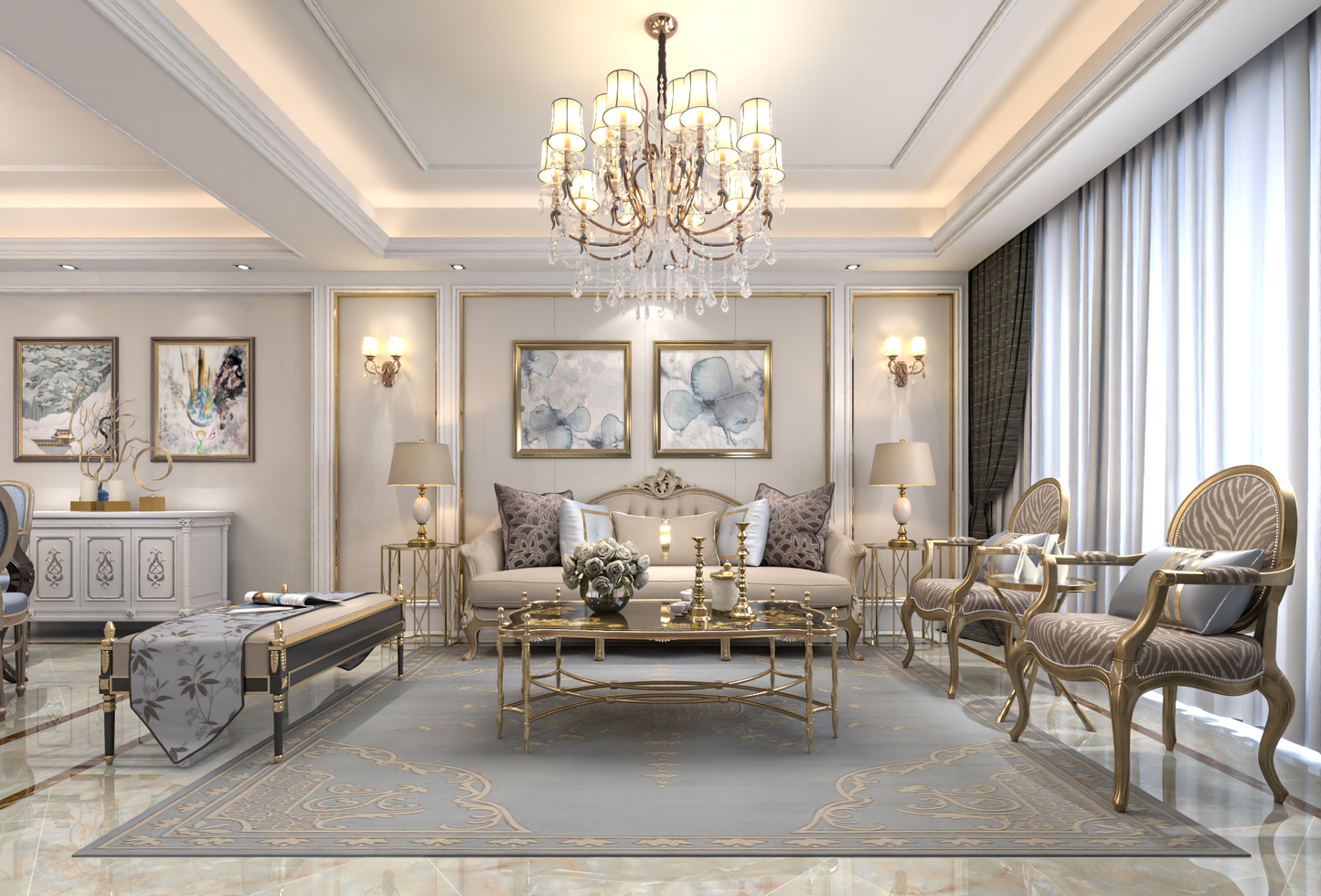 Living room 3d model - classic style collections Vol 13