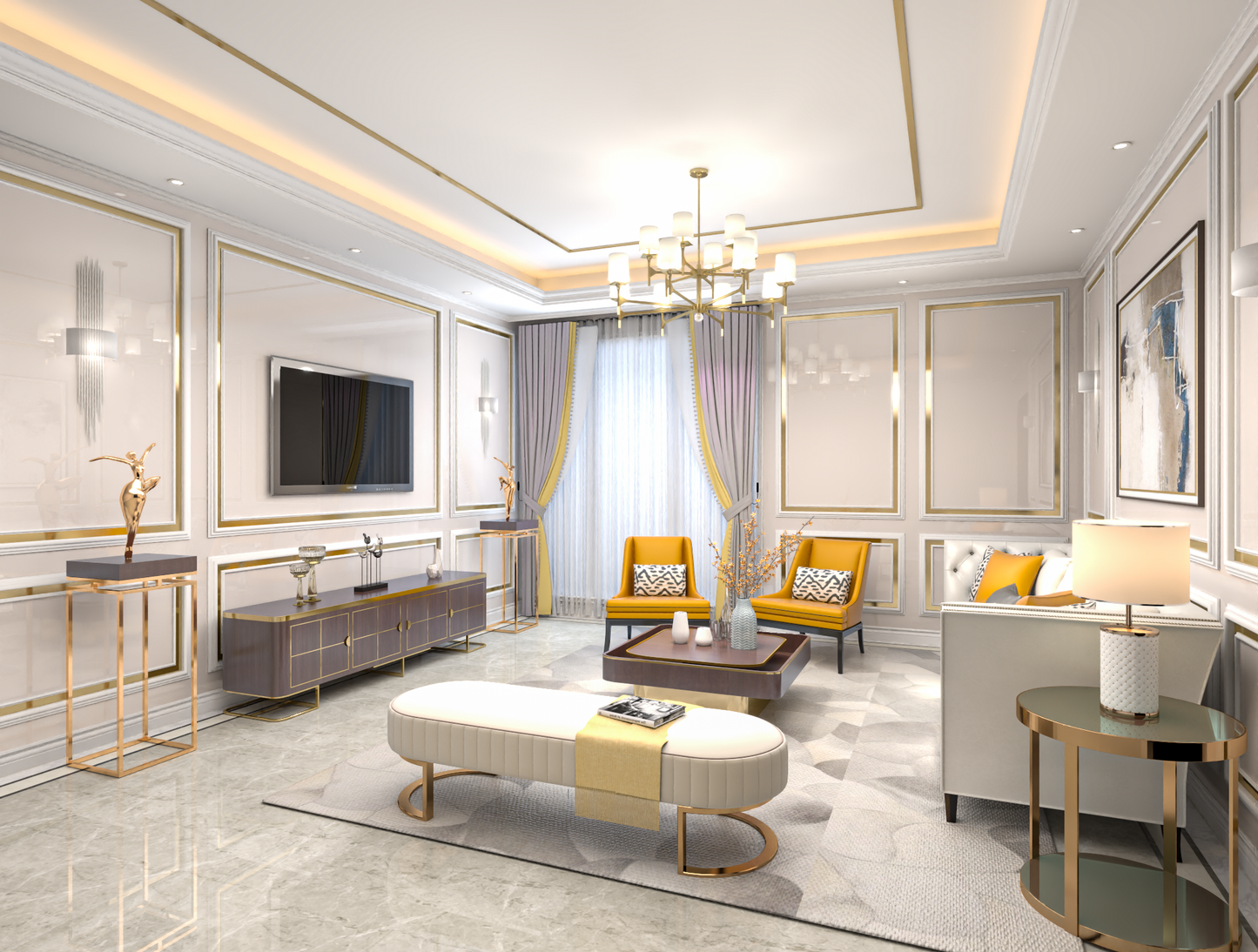 Living room 3d model - classic style collections Vol 13