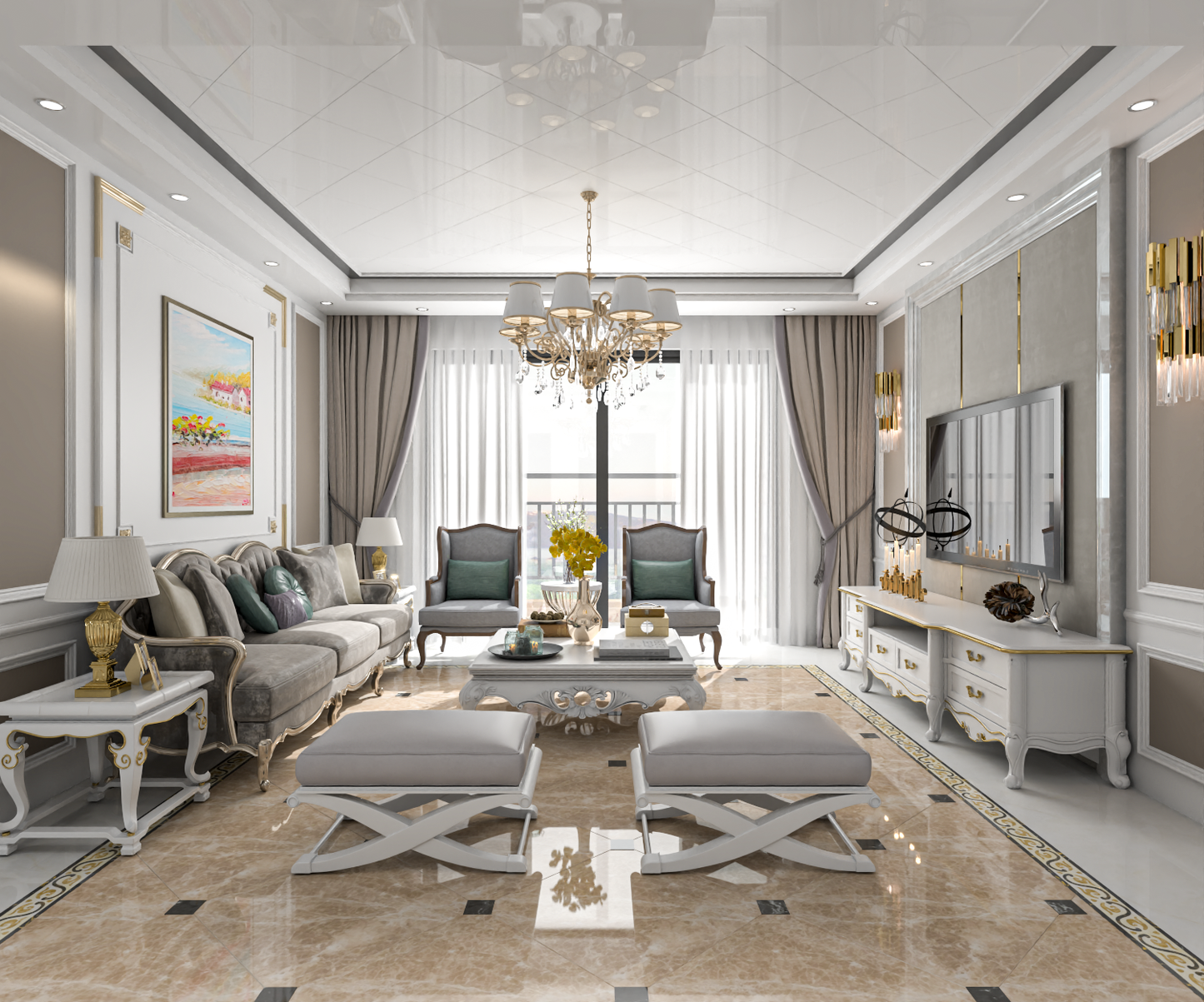 Living room 3d model - classic style collections Vol 13