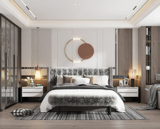 highly detailed Modern Bedroom 3d Model 007