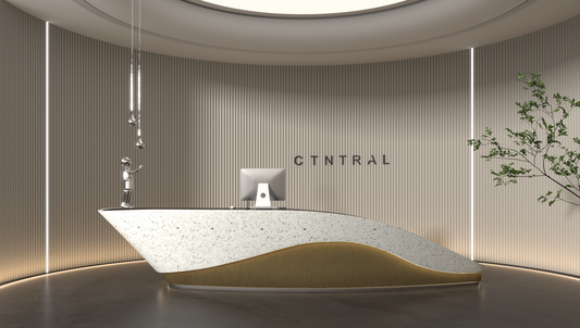 highly detailed Modern reception desk 3d model 005