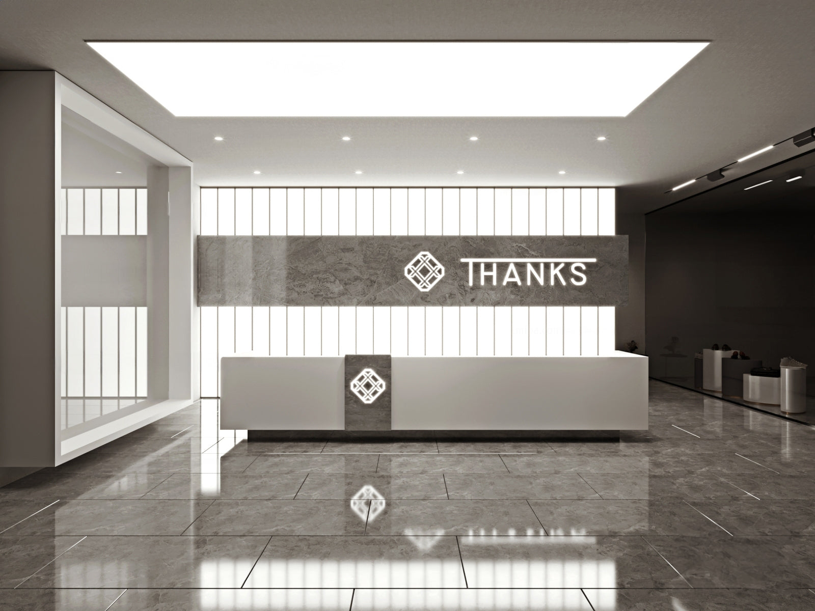 Modern reception desk 3d model 007